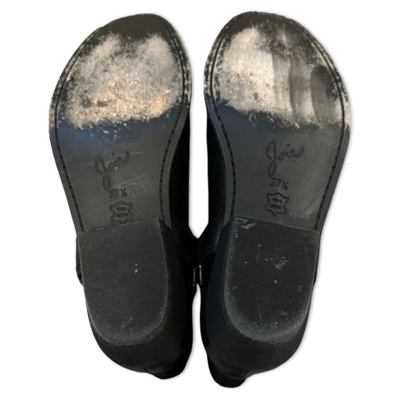 Joie Ankle Boot Bootie Black Leather with Silver Harness Detail Size 6.5 - Picture 8 of 8